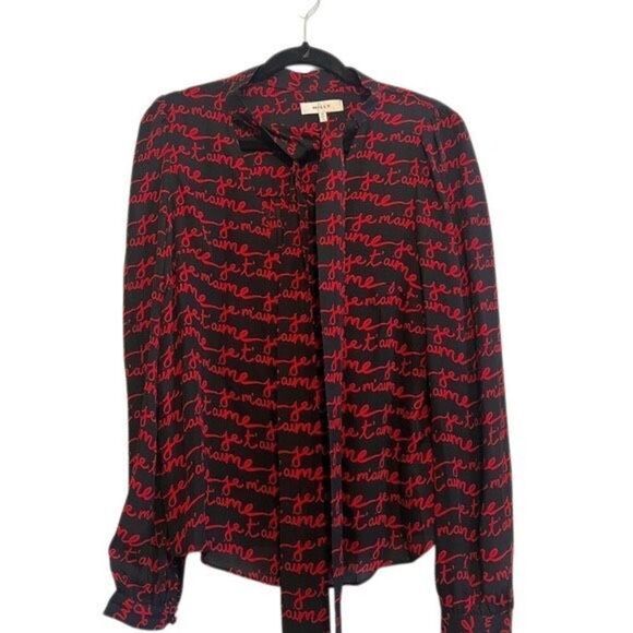 Milly L’amour Black and Red Women's Top- size 10 - Picture 3 of 9